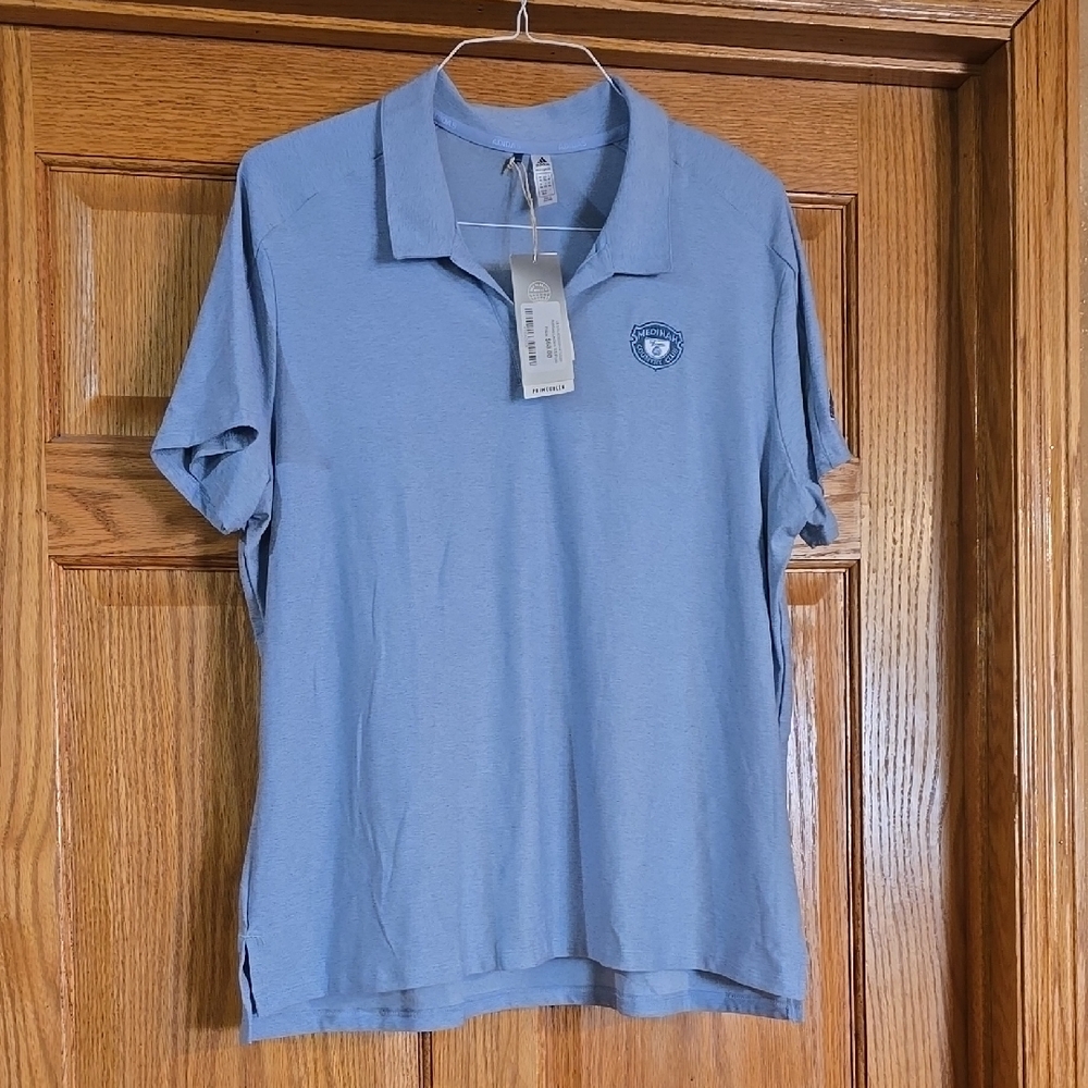 NWT Adidas Blue Polo Shirt